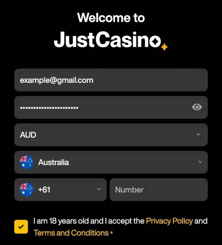 JustCasino-Register